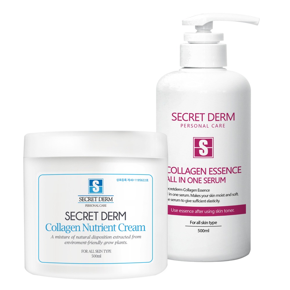 시크릿덤 콜라겐 영양크림 500ml + 시크릿덤 에센스 500ml 세트